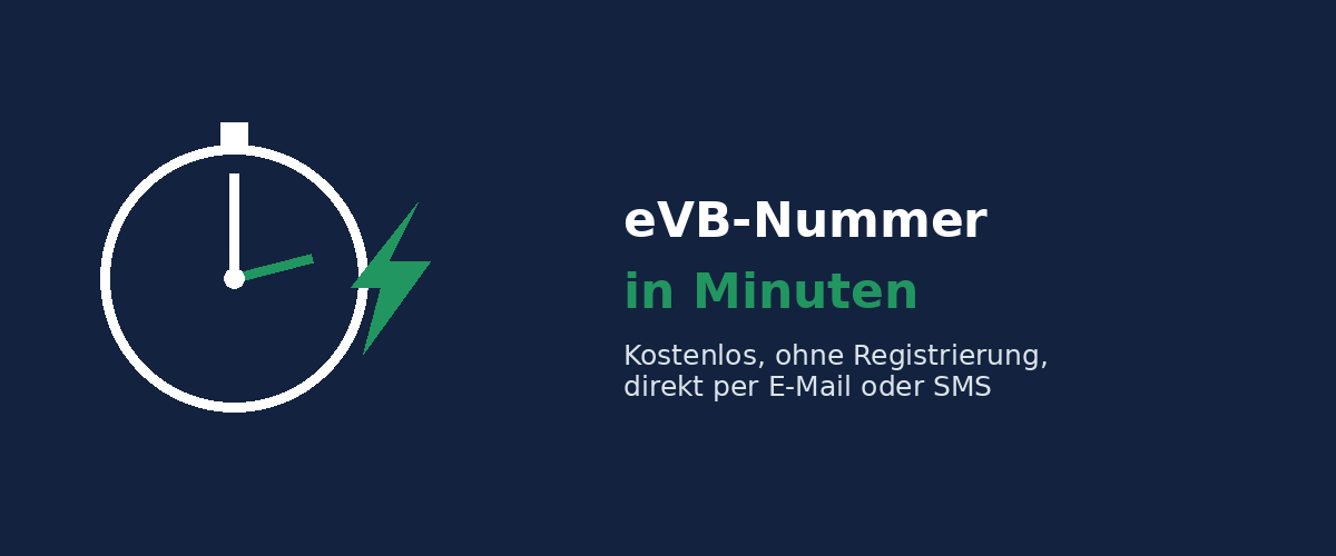 eVB-Nummer sofort per E-Mail oder SMS erhalten